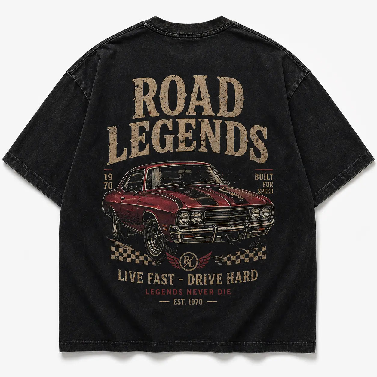 Handmade Cotton Oversized T-Shirt — Vintage Retro Streetwear Retro Fashion