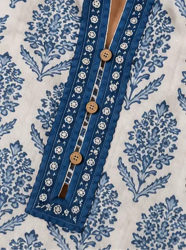 Lightweight Cotton Summer Kurti — Jaipur Block Print Daily Wear Retro Fashion
