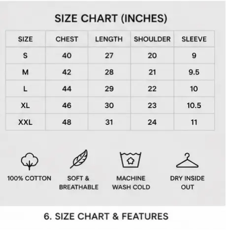 Oversized Cotton T-Shirt for Men — Lightweight Summer Wear India RetroFashion