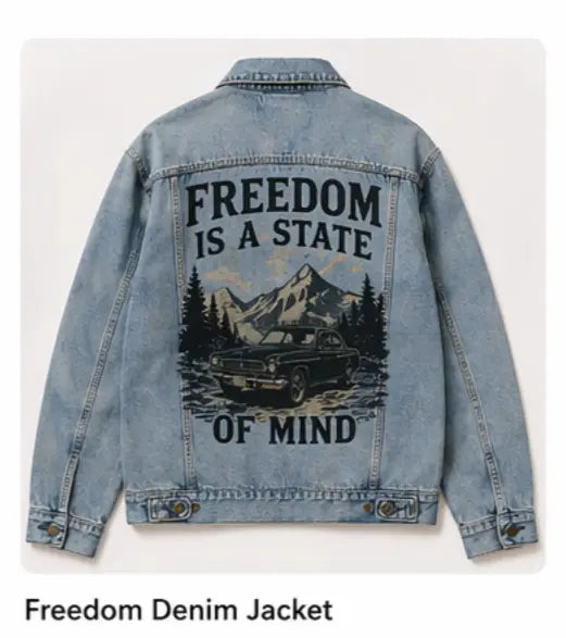 Freedom Denim Jacket Retro Fashion