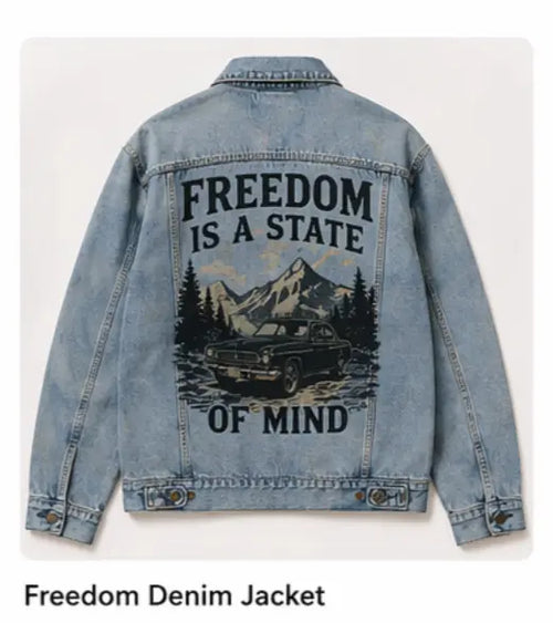 Freedom Denim Jacket Retro Fashion